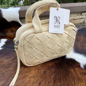 Hobo Maze Mini Satchel and Crossbody in Buff